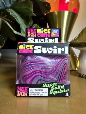 NIB NeeDoh Nice Cube Swirl - Pink and Purple #3